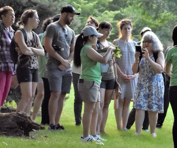 Mary leading tree tour in public park(©2019 Stephen Mendoza )