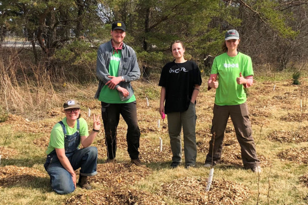 LEAF staff posing at community planting event