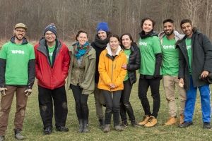 A group of people wearing official LEAF shirts smiling(© 2019 Lillian Natalizio / LEAF)