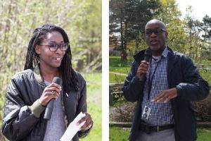 TCHC tenant and staff member speaking(© 2019 Toronto Community Housing & 2019 Reia Tariq / LEAF)