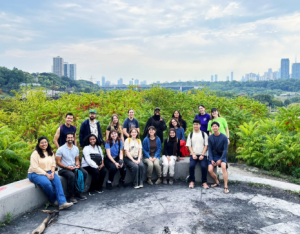 Group of Young Ravine Leaders posing for camera at a tree tour event