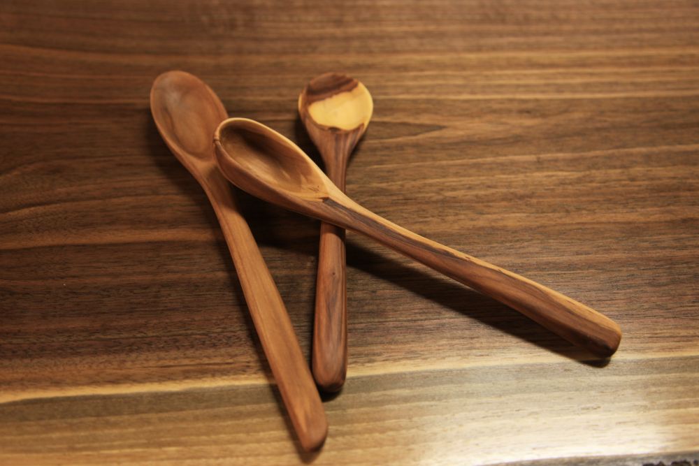 Spoon from salvaged wood