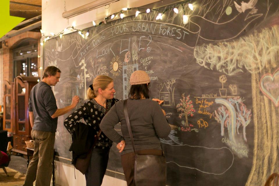 Chalkboard urban forest