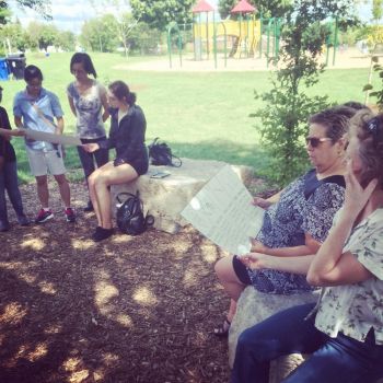 Participants referenced their handouts to figure out what was up with the trees in the park.