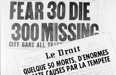 © 2011 Government of Canada Newspaper headlines from Hurricane Hazel