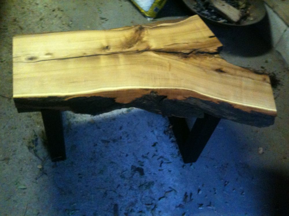 Bench from salvaged urban wood
