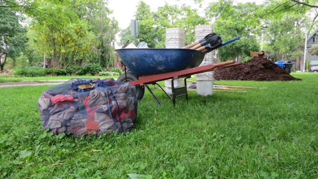 Mulching in Withrow Park