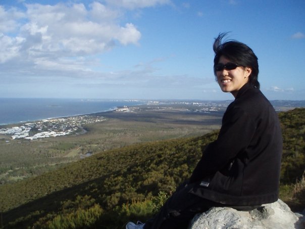 Sitting on Mount Coolum in Australia